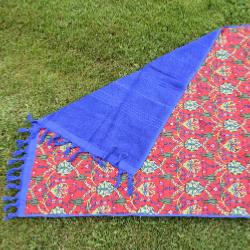 Fouta rouge doublée éponge 