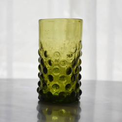 Verre à Eau à Bulles Couleur Huile d'Olive