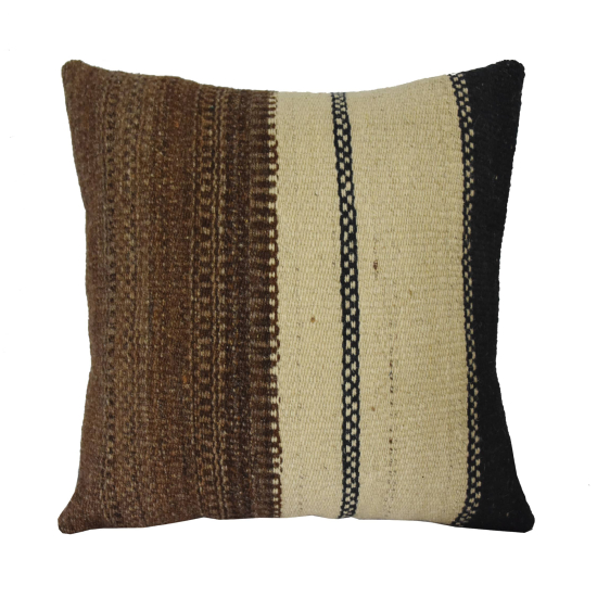 Coussin Nomade Syrien carré rayures multicolores