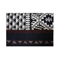 Coussin Nomade Syrien rectangulaire rayures multicolores