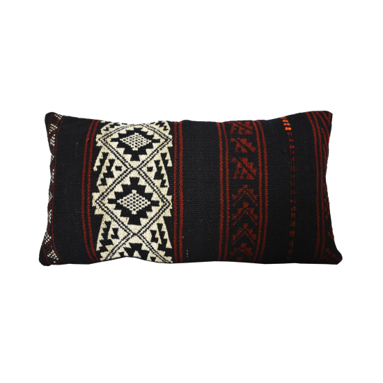 Coussin Nomade Syrien rectangulaire rayures multicolores