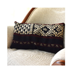 Coussin Nomade Syrien rectangulaire rayures multicolores