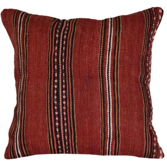 Coussin Kilim Antique Rouge Rayé