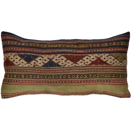 Coussin  Kilim Antiques Rectangulaire Rayures Multicolores