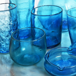 Verre à Eau à Pied Turquoise