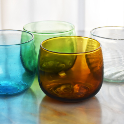 Verre à Eau Rond Couleur Huile d'Olive