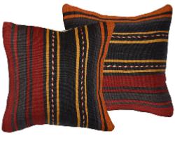 Coussin Nomade Vintage Rayé Multicolore