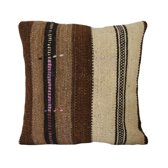 Coussin Nomade Syrien carré rayures multicolores