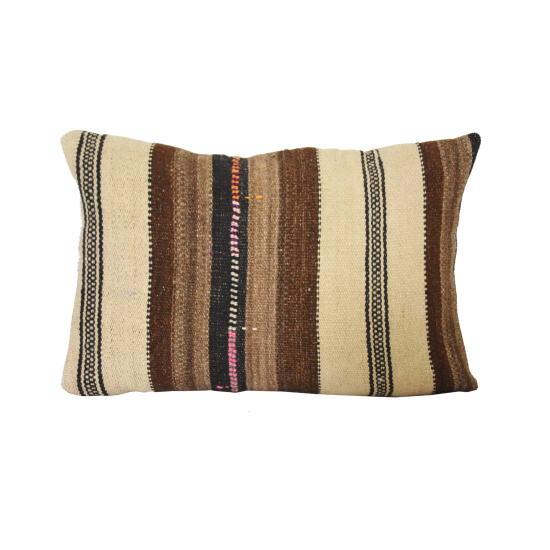 Coussin Nomade Syrien rectangulaire rayures multicolores