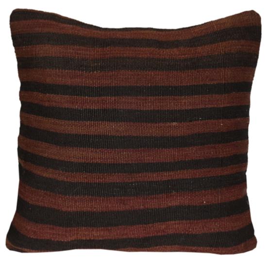 Coussin Kilim Antique Marron Rayé