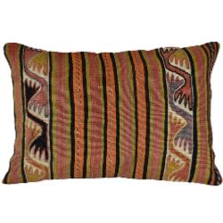 Coussin Nomade Vintage Rectangulaire Rayé Couleurs Vives