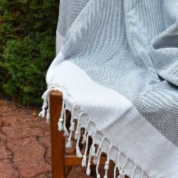 Fouta  de luxe bleue