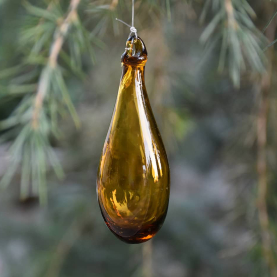 Grande Goutte Décorative de Noël Couleur Ambre