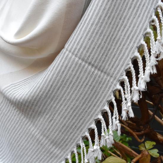 Fouta nomade bordure beige