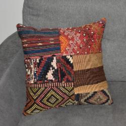 Coussin  Kilim vintage  & Tapis Antiques Multicolores