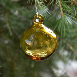 Petite Boule de Noël Couleur Ambre