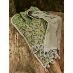 Fouta verte doublée éponge 