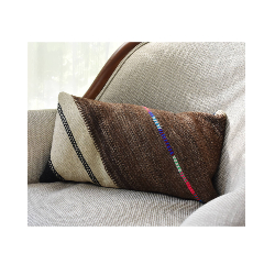 Coussin Nomade Syrien rectangulaire rayures multicolores