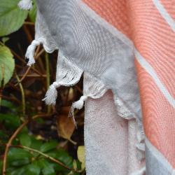 Fouta orange doublée éponge 