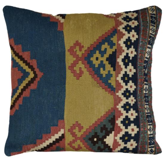 Coussin Kilim Antique Motifs Multicolores 