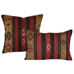 Coussin Nomade Vintage Rayé Tricolore