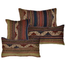 Coussin  Kilim Antiques Rectangulaire Rayures Multicolores