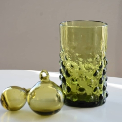Verre à Eau à Bulles Couleur Huile d'Olive