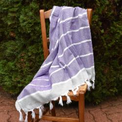 Fouta violette doublée éponge 