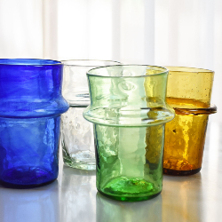 Verre à Bordure Bleu
