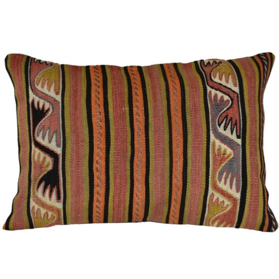 Coussin Nomade Vintage Rectangulaire Rayé Couleurs Vives