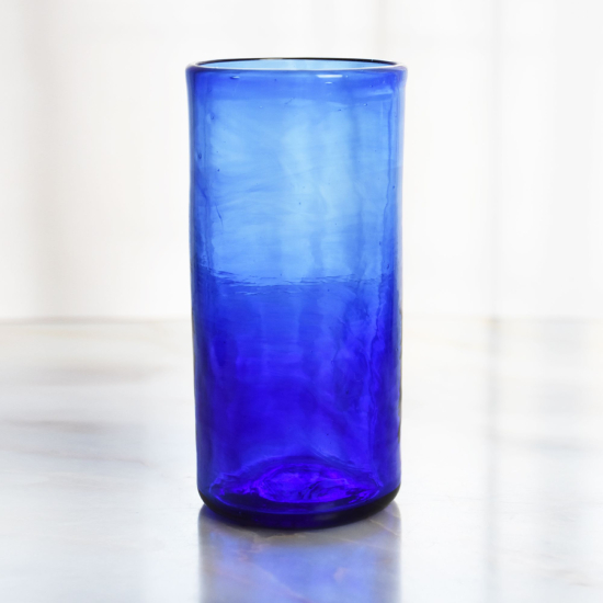 Verre à Eau Droit Couleur Bleue