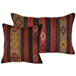 Coussin Nomade Vintage Rayé Tricolore