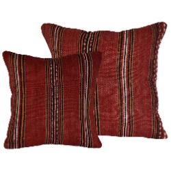 Coussin Kilim Antique Rouge Rayé