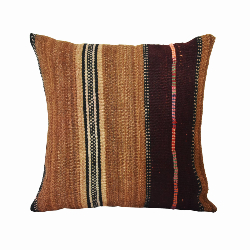 Coussin Nomade Syrien carré rayures multicolores