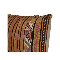 Coussin Nomade Vintage Rectangulaire Rayé Couleurs Vives