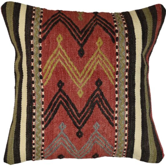 Coussin Nomade Vintage Rayé Couleurs Terre