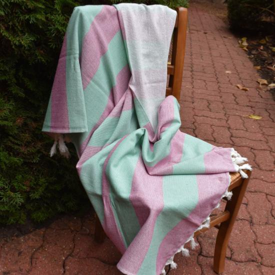 Fouta fushia doublée éponge 