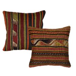 Coussin Nomade Vintage Rayé Multicolore