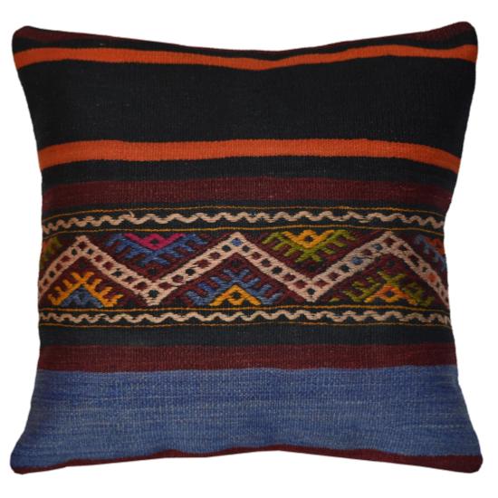 Coussin Nomade Vintage Rayé Couleurs Vives