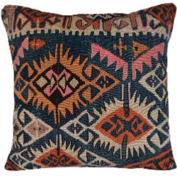 Coussin  Ethnique Vintage Losanges Couleurs Vives