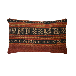 Coussin Nomade Syrien rectangulaire rayures multicolores