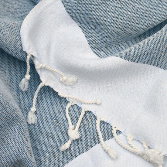 Fouta  de luxe bleue