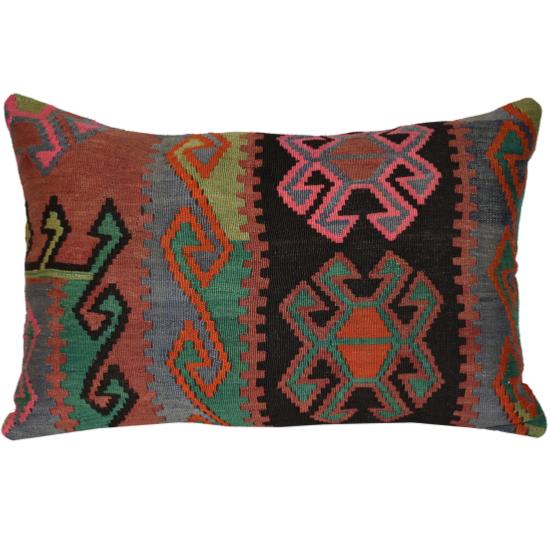Coussin Ethnique Vintage Rectangulaire Couleur Vives
