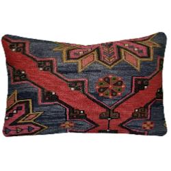 Coussin Nomade Antique Rouge Et Bleu