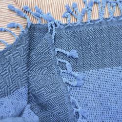 Fouta stone washed  bleue  