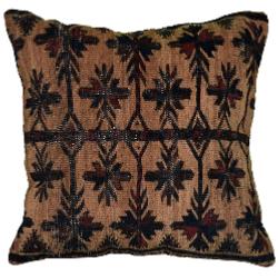 Coussin Nomade Antique Beige Motifs Noirs