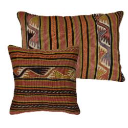 Coussin Nomade Vintage Rectangulaire Rayé Couleurs Vives