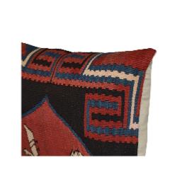 Coussin  Ethnique Vintage Rectangulaire Rouge Et Noir