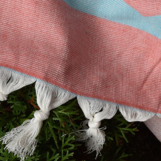 Fouta turquoise doublée éponge 