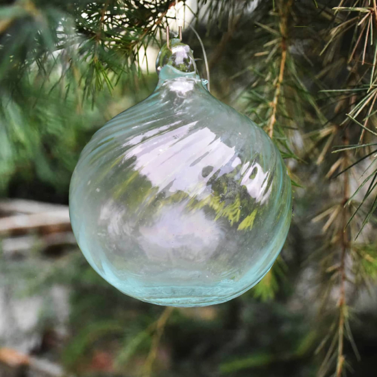 Grande Boule de Noël Rayée Transparente